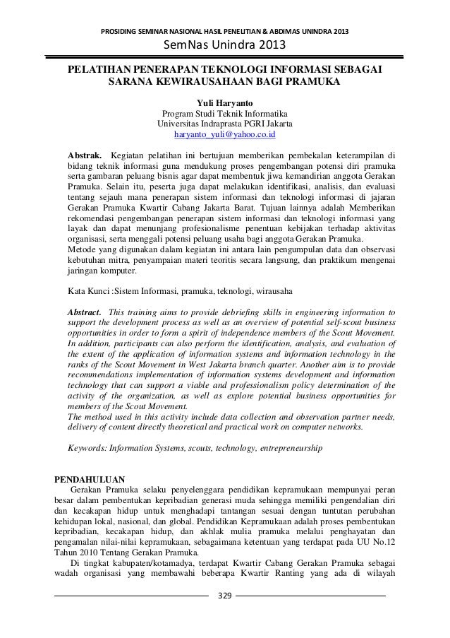 Jurnal Prosiding SemNas 2014 UNINDRA Jurnal Prosiding SemNas 2014 UNINDRA