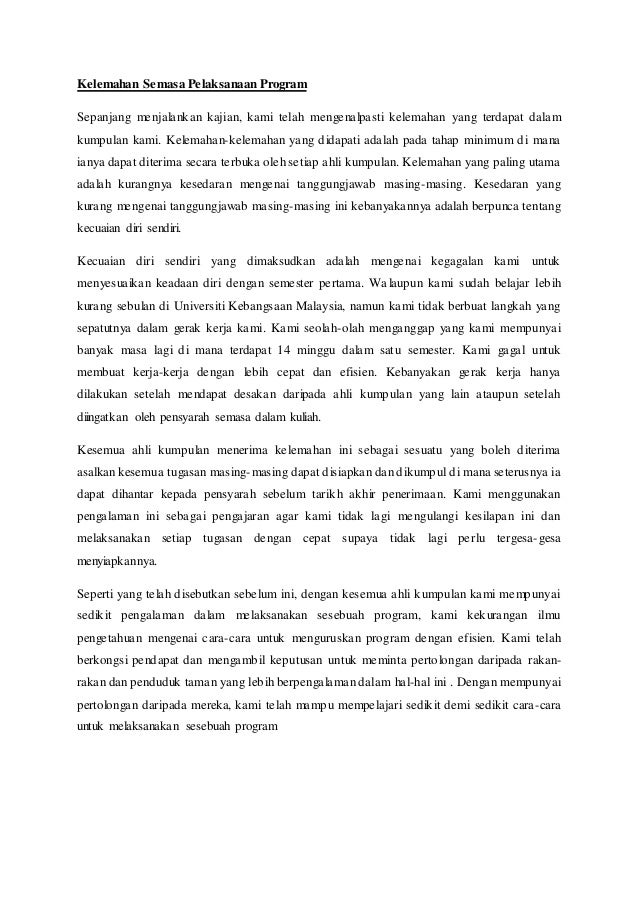 Contoh Laporan Reflektif Pengajian Malaysia