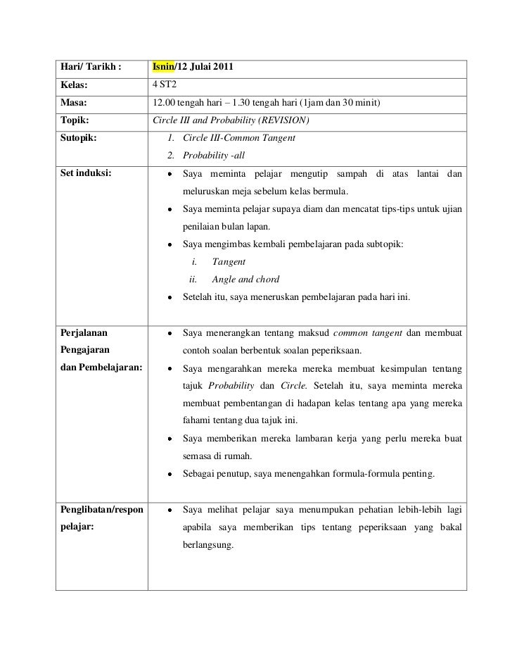 Contoh Jurnal Refleksi - Temblor En