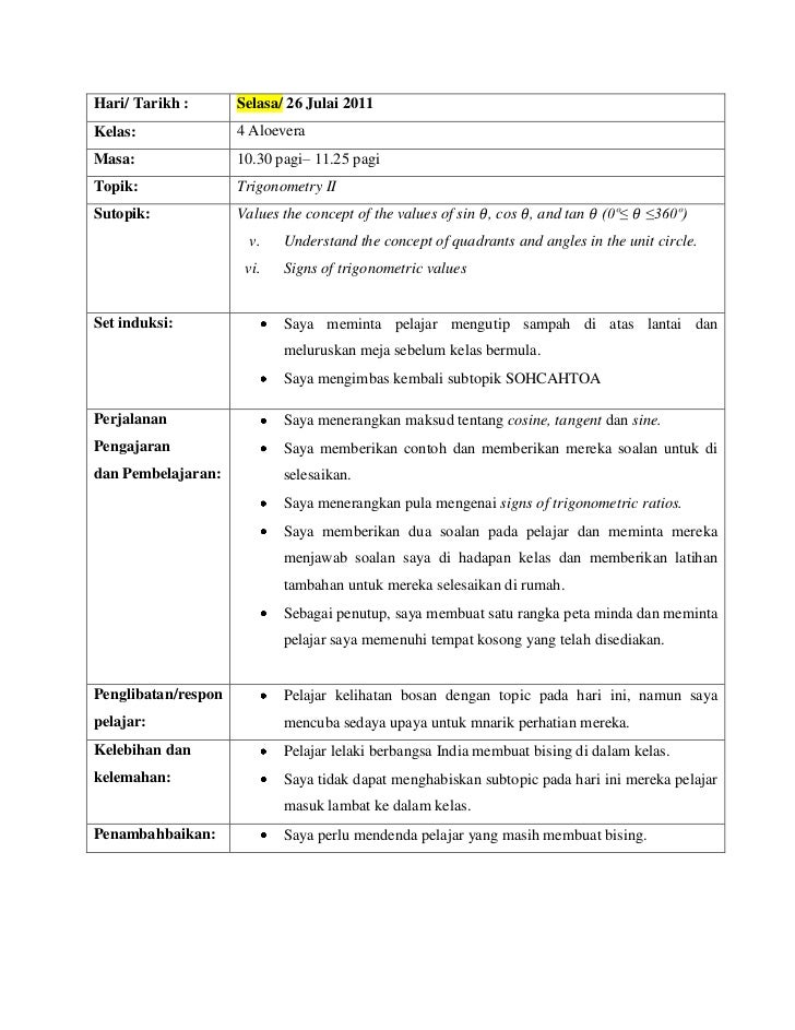 Jurnal refleksi praktikal