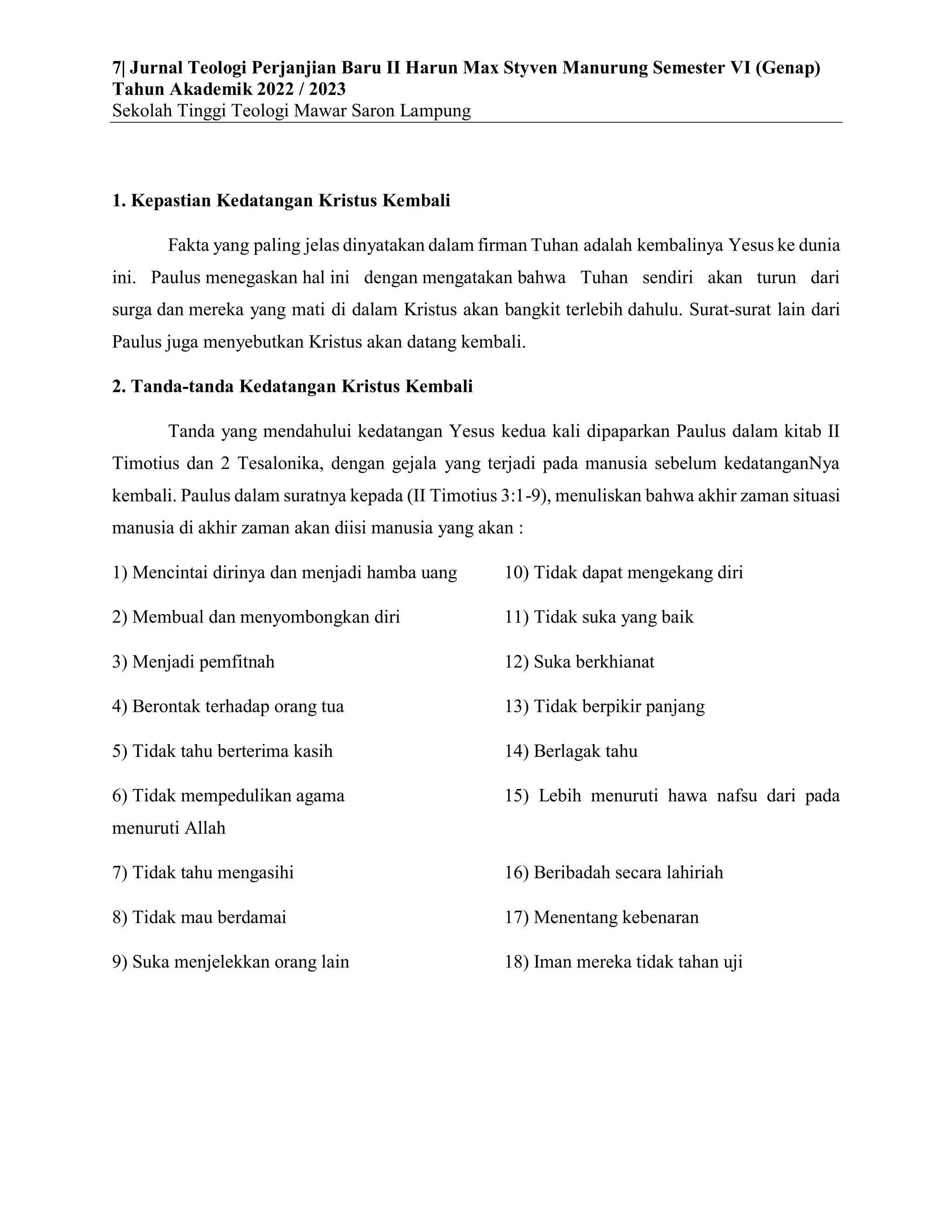 Azmen Razul TEOLOGI RASUL PAULUS TENTANG AKHIR ZAMAN | PDF