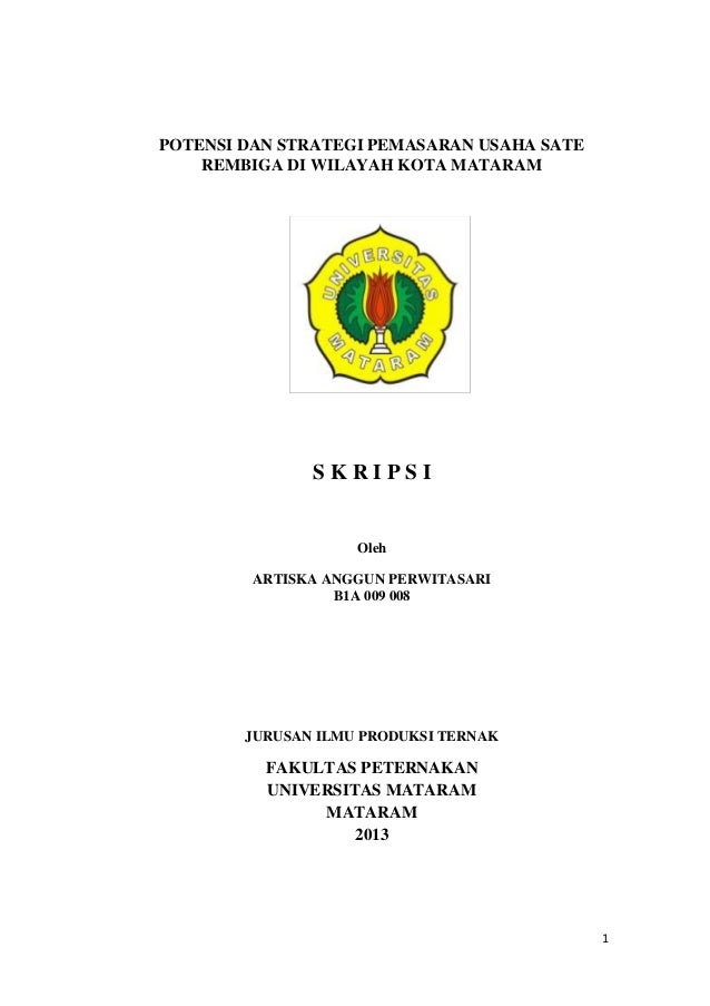 Jurnal Artiska Potensi Dan Strategi Pemasaran Usaha Sate Rembiga Di W