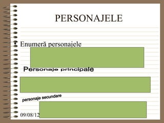 PERSONAJELE

• Enumeră personajele




 09/08/12
 