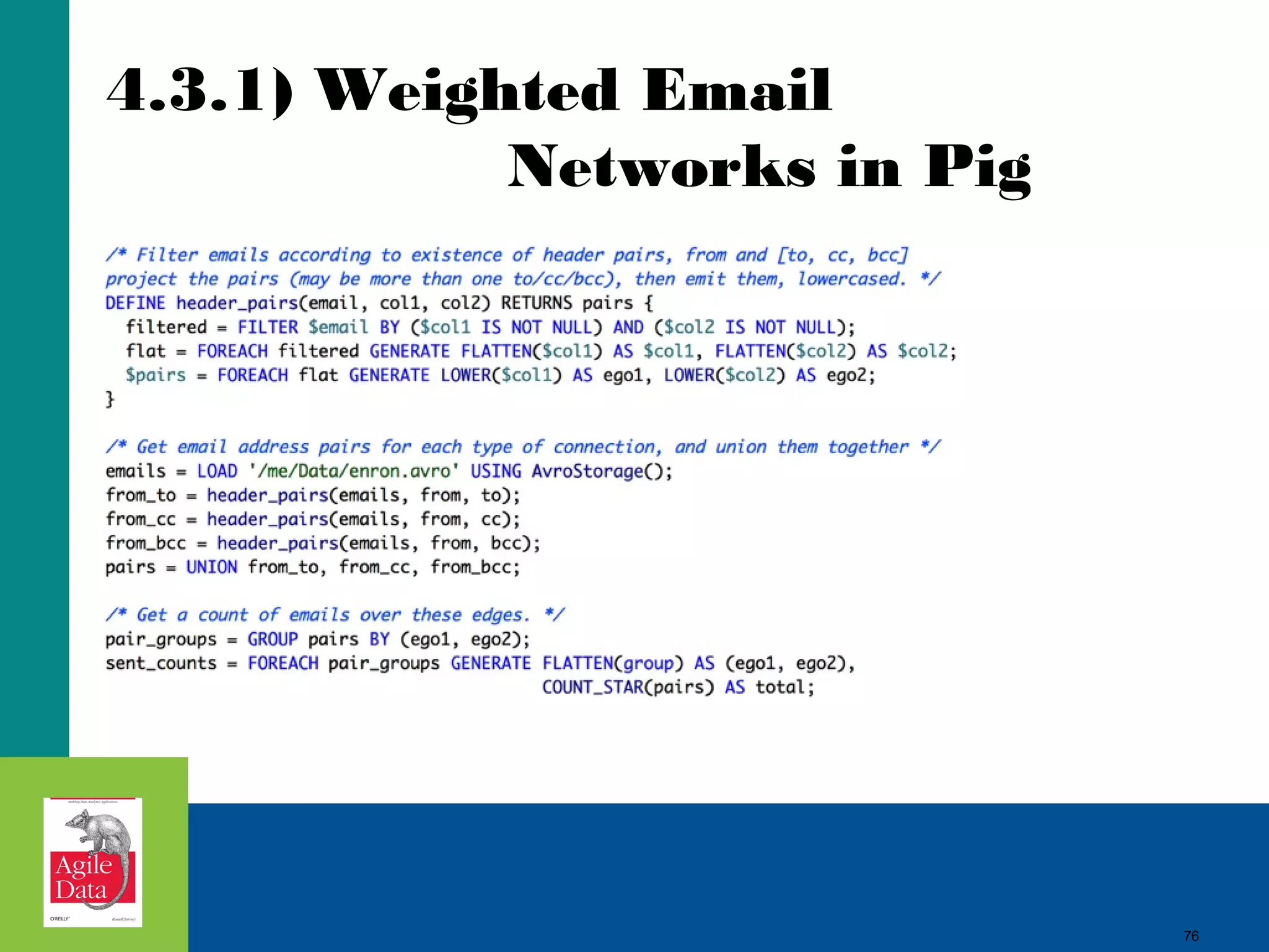 4.3.1) Weighted Email Networks in Pig 76 