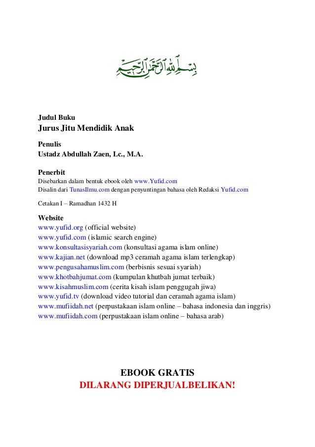 Jurus jitu mendidik anak