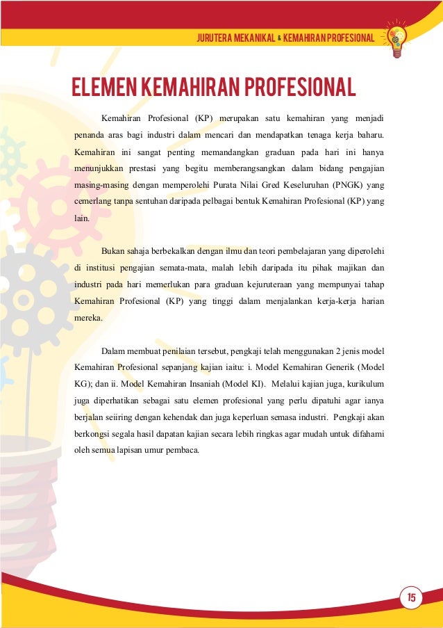 Jurutera Mekanikal Kemahiran Profesional