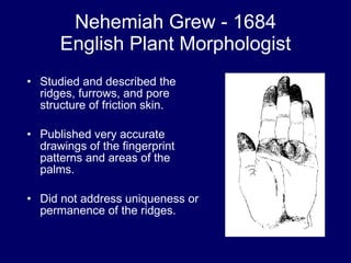 Nehemiah Ridges Scientific Foundation of Fingerprint Identification | PPT