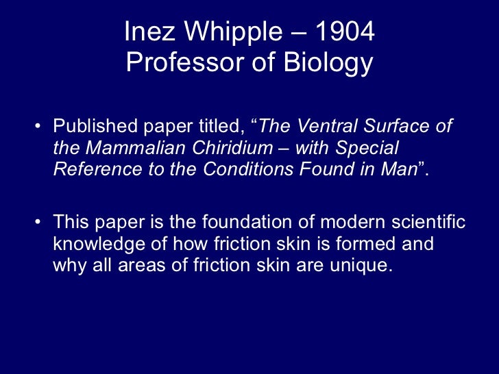 Scientific Foundation Of Fingerprint Identification Scientific Foundation Of Fingerprint Identification