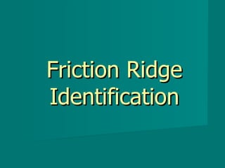 Friction Ridge Identification 