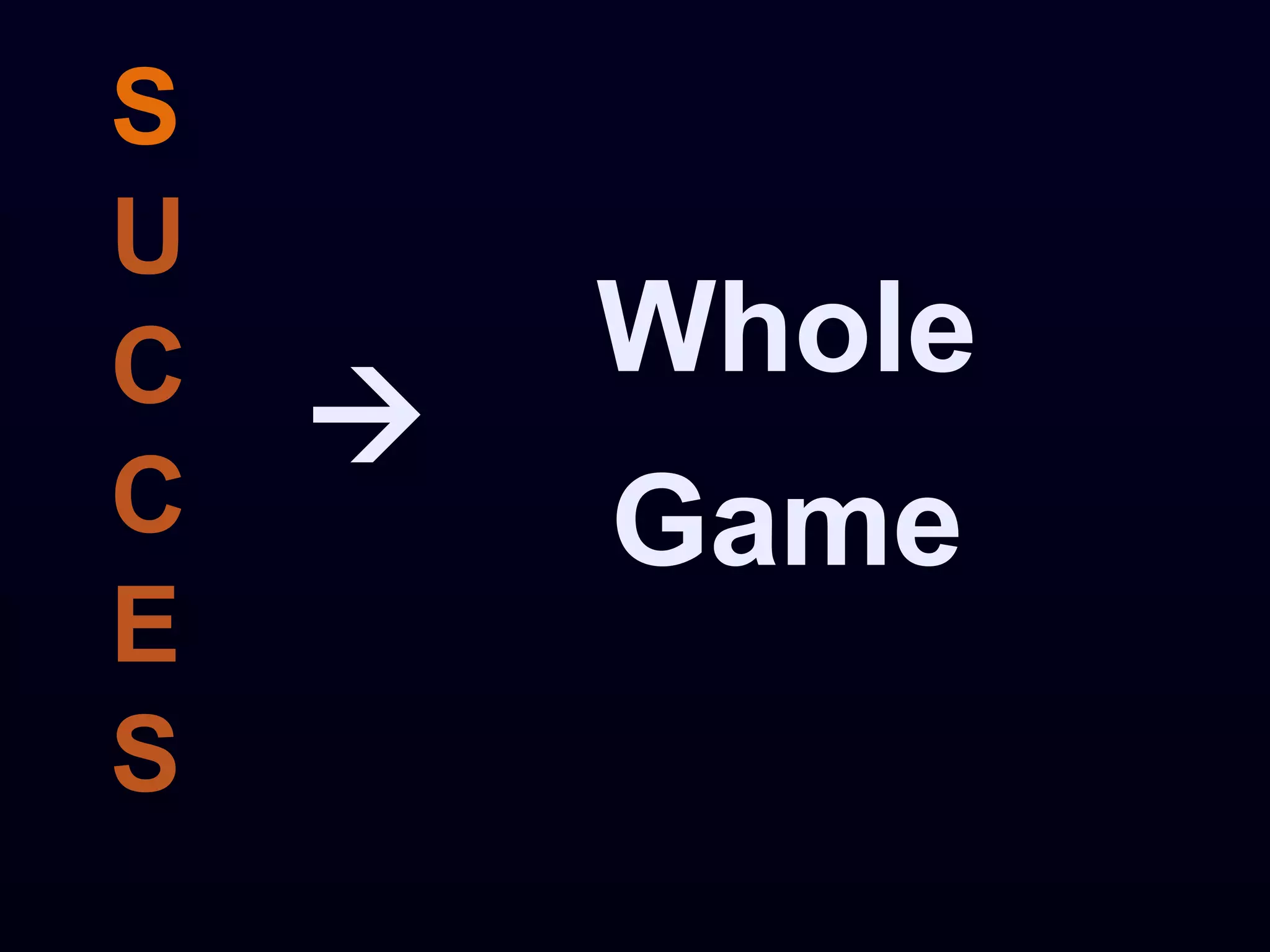 S
U
C       Whole
    
C       Game
E
S
 