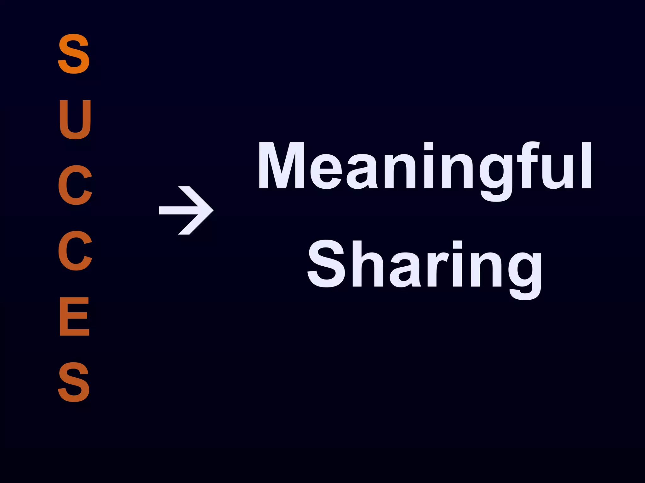 S
U
C       Meaningful
    
C        Sharing
E
S
 