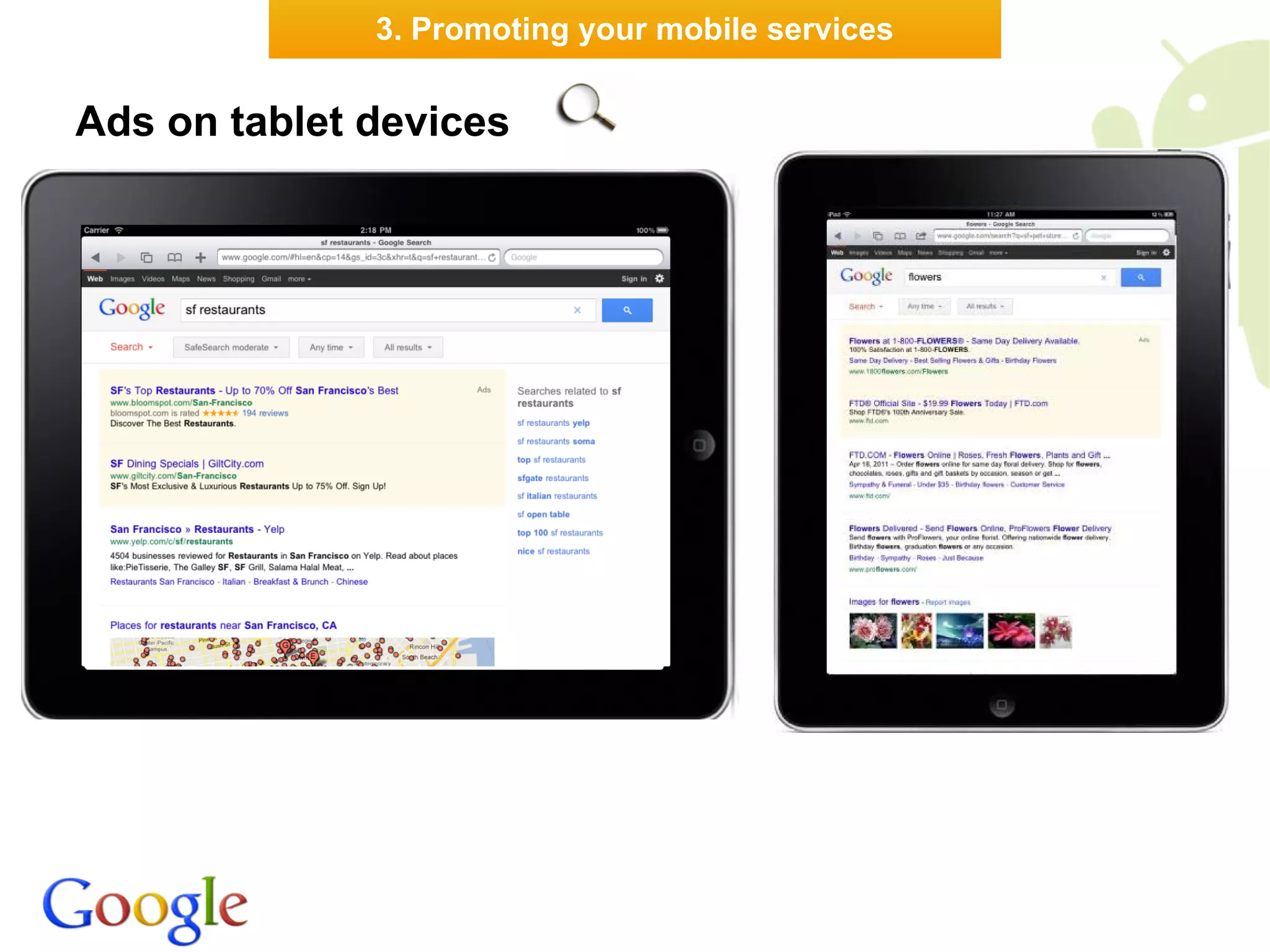 3. Promoting your mobile services


Ads on tablet devices
 