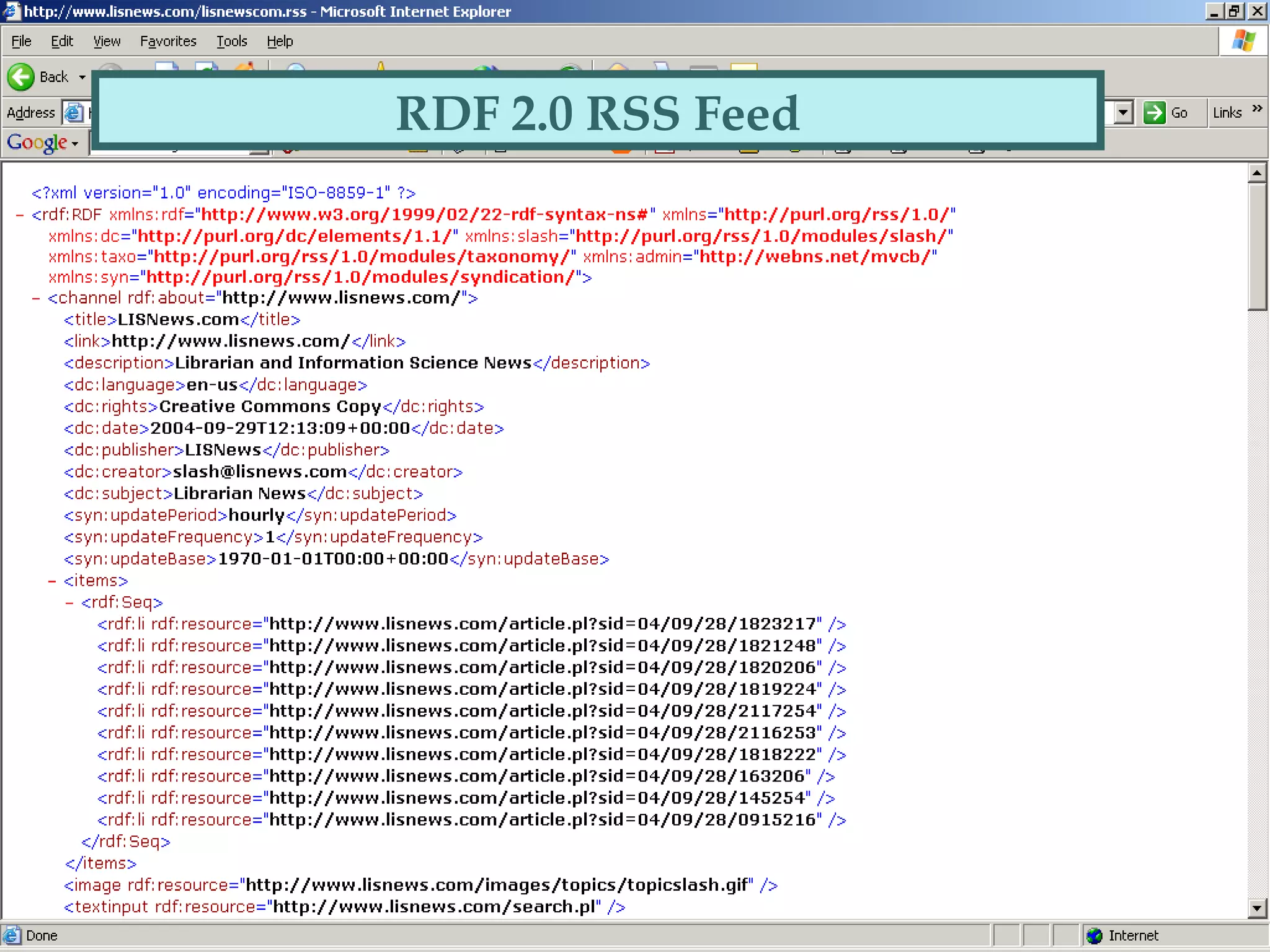 RDF 2.0 RSS Feed
 