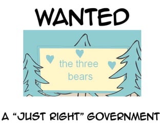 Wanted



A Just Right Government
 