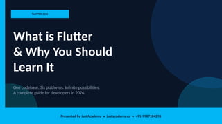 What is Flutter & Why Every App Developer Should Learn it | PPTX