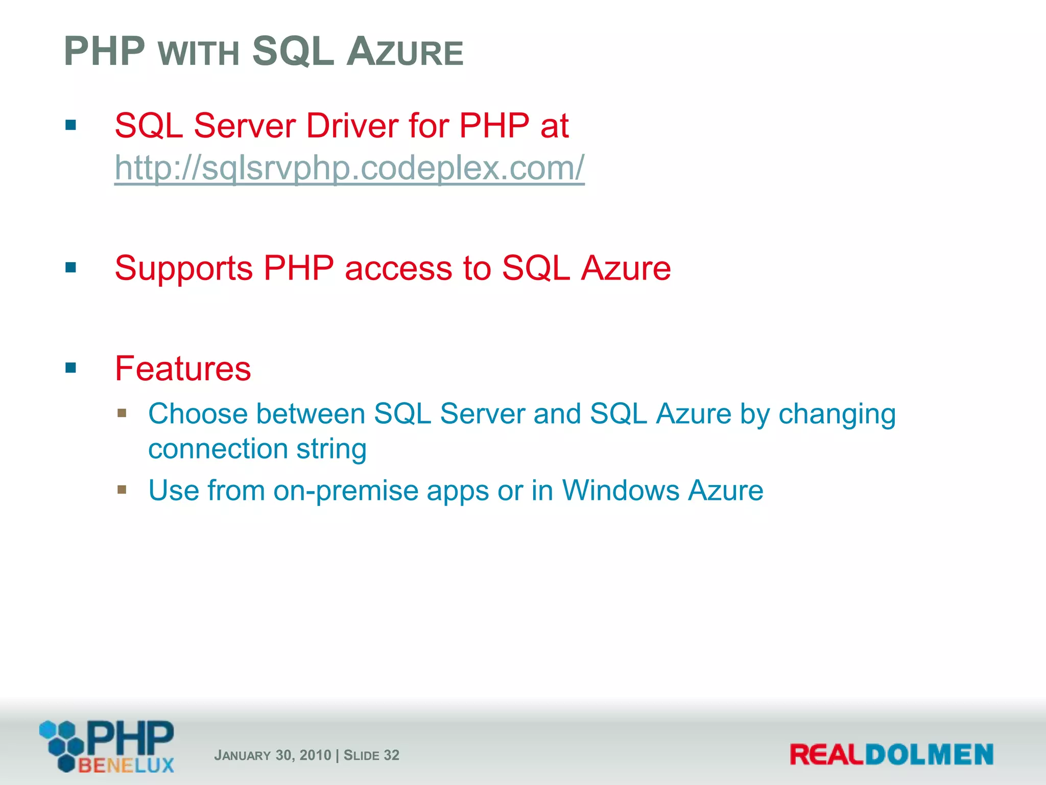 What’s in the cloud?Application Architecture