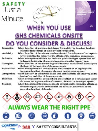 Just a safety minute ghs chemicals the other subjects to consider