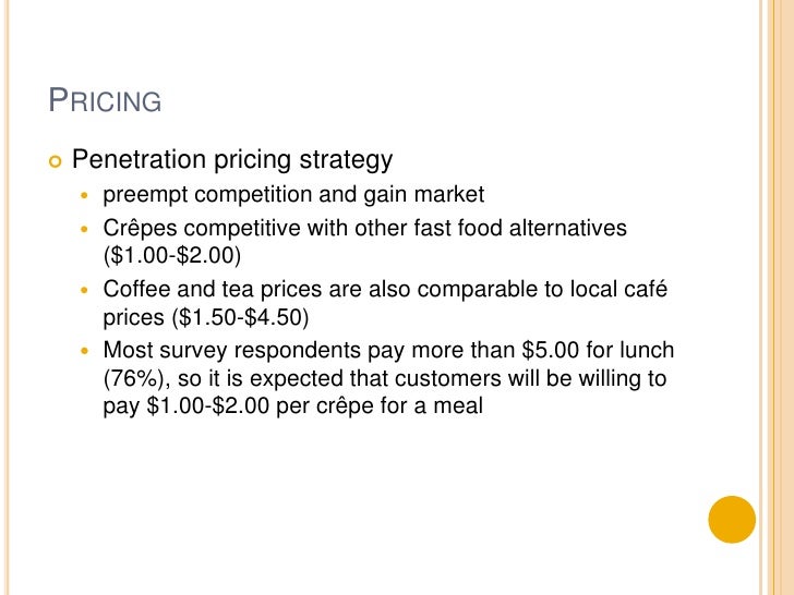 Pricing strategies business plan