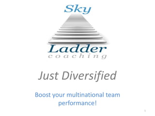 Just Diversified
Boost your multinational team
        performance!
                                1
 