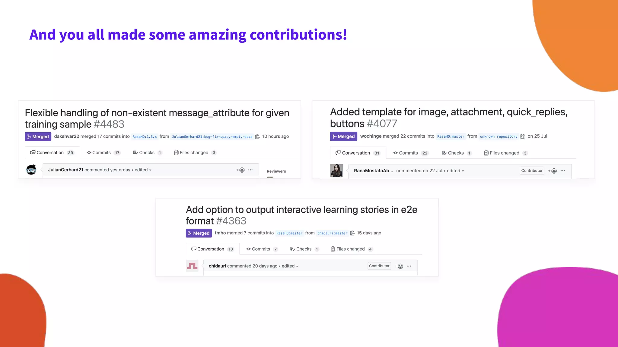 And you all made some amazing contributions!
 