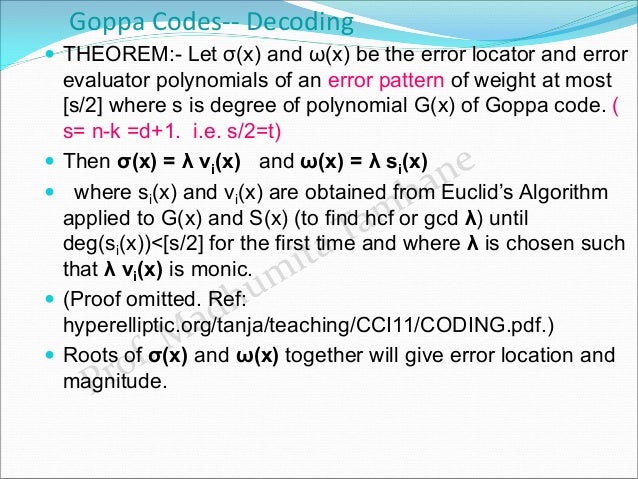 Justesen codes alternant codes goppa codes