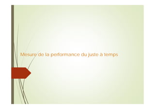 Mesure de la performance du juste à temps
 