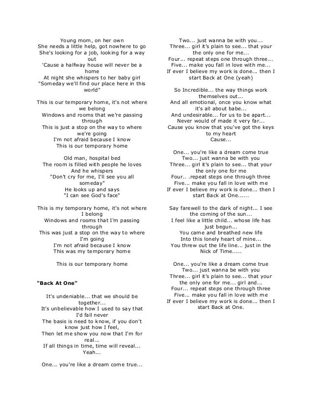 Lirik Lagu Give Me A Reason - Jurnal Siswa