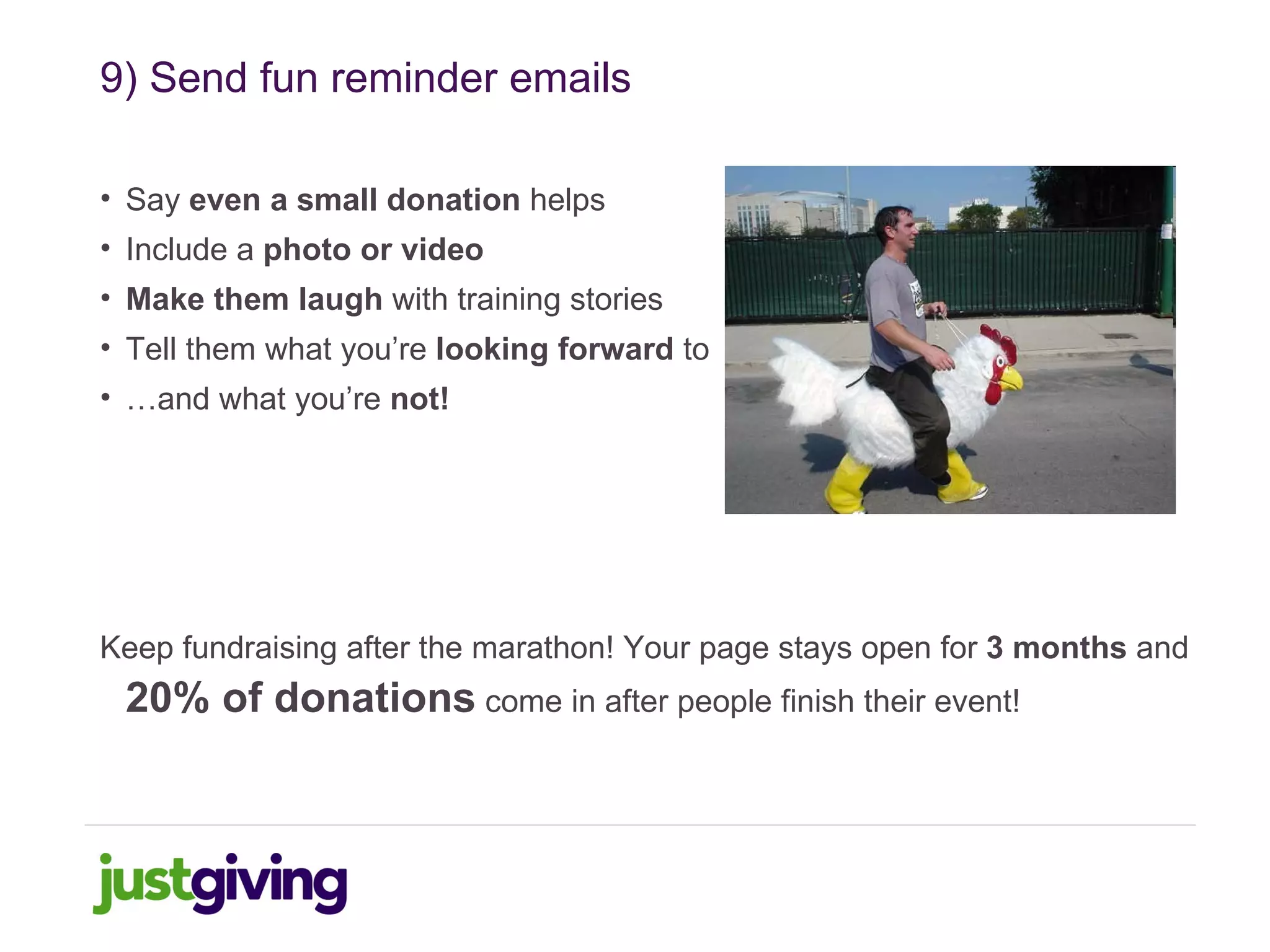 Justgivings Top 10 Fundraising Tips Marathon Edition PPT Social Justgivings top 10 fundraising tips marathon edition ppt social
