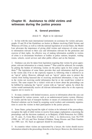 Justice in matters involving child victims and witnesses of crime - Unicef