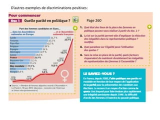D’autres exemples de discriminations positives:
Page 260
 