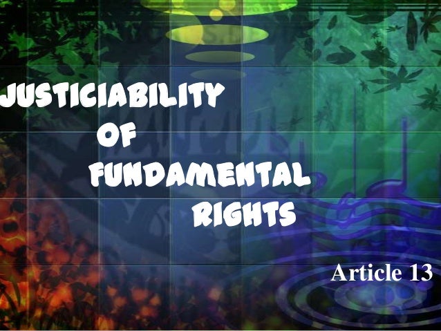 Justiciability of fundamental rights