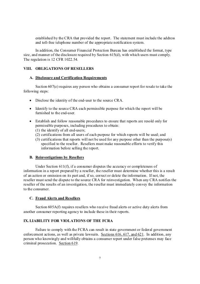 Justifacts Summary of Rights under the FCRA 2013