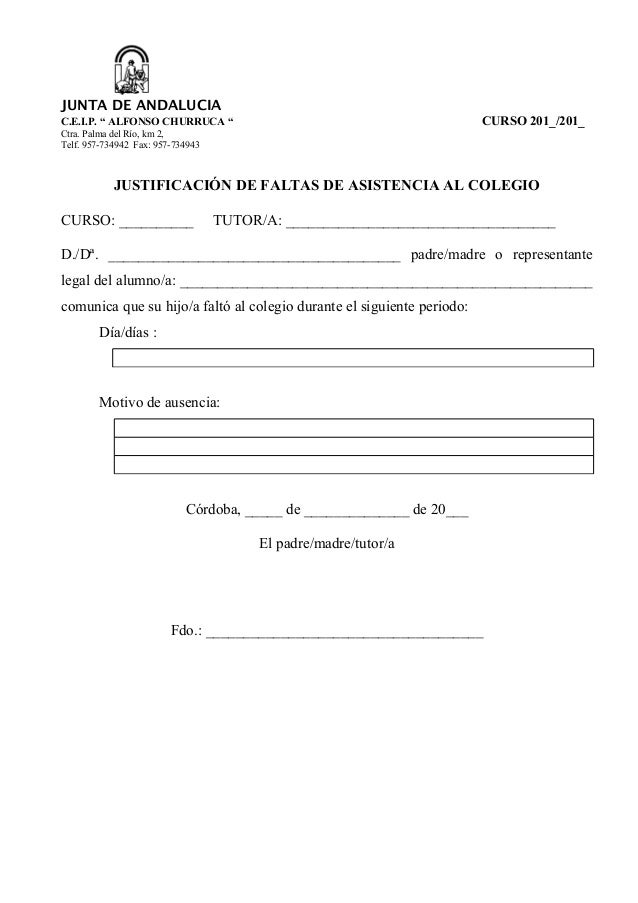 Justificante faltas