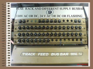FUSE  RACK AND DIFFERENT SUPPLY BUSBAR 110V AC OR DC, 24 V AC OR DC OR FLASHING 