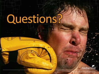 Questions?


             © 2010 MediaMind Technologies Inc. | All rights reserved
             © 2011 MediaMind | A division of DG
 