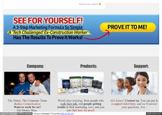 Powered by Livefyre




                      Company:                                                    Products:                               Support:




     The Vision, The Corporate Team                       World class training, from people who        Got Issues? Contact us. You can put in
         Badass Compensation                                 walk their talk, real people getting      a support ticket here, and we’ll answer
         Want to work for us?                             results in their marketing, now, and you              your questions, live :
            Get Money Here.                                        can click here for proof.
open in browser PRO version   Are you a developer? Try out the HTML to PDF API                                                      pdfcrowd.com
 