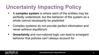 Uncertainty Impacting Policy
• A complex system is where each of the entities may be
perfectly understood, but the behavio...