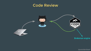 @presidentbeef
Code Review
Brakeman engine
 