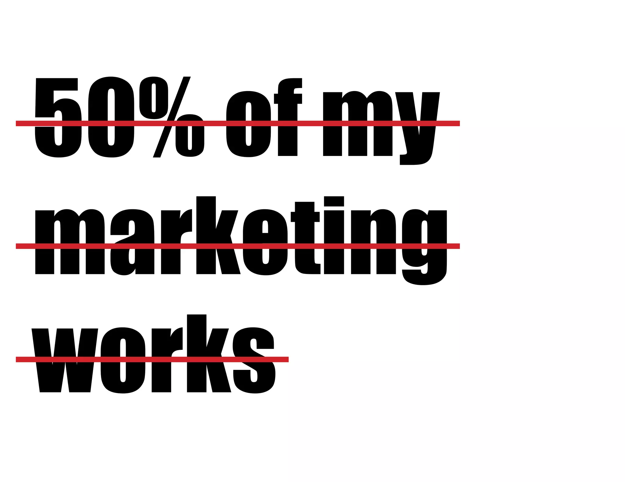 50% of my
marketing
works