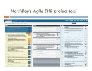 NorthBay’s Agile EHR project tool
 
