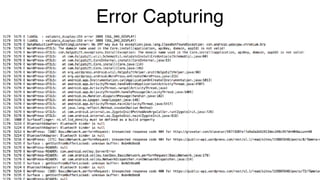 Error Capturing
 