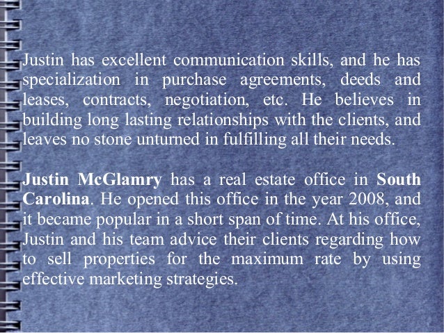 Justin McGlamry Is A South Carolina Based Real Estate Agent - 웹
