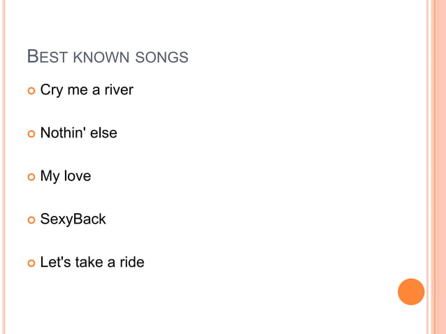 Justin timberlake | PPTX | Contemporary Hits/Pop/Top 40 | Music