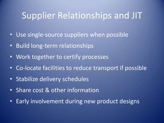 Just in time in supply chain management & | PPTX