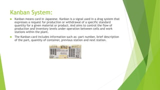 Just in time (jit) and lean production | PPTX