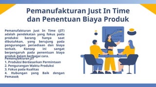 Just In time dalam penerapan dalam sistem manufaktur | PPTX