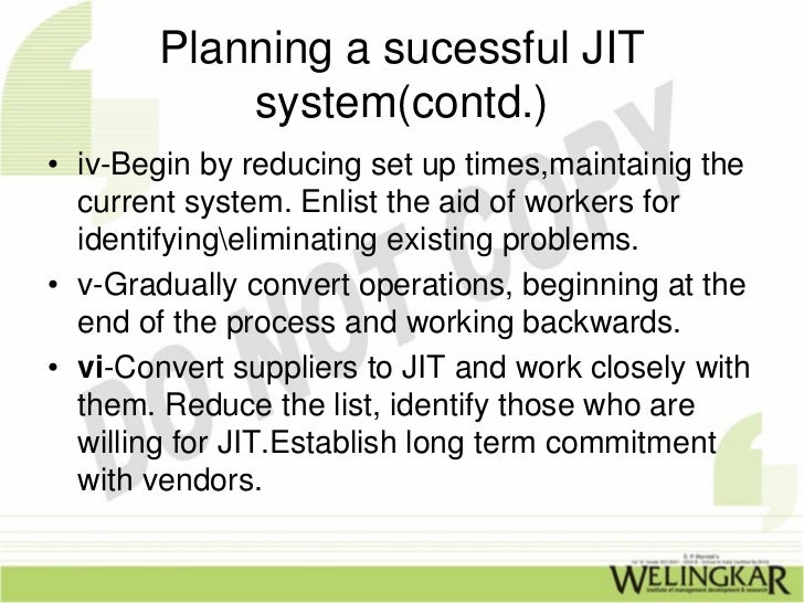 Just In Time (JIT) Systems