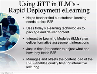 Just in Time Teaching (JiTT) and ILMs | PPT