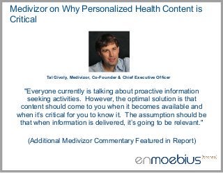Medivizor on Why Personalized Health Content is
Critical

Tal Givoly, Medivizor, Co-Founder & Chief Executive Officer

"Ev...