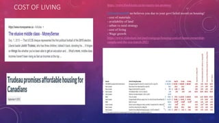 COST OF LIVING https://www.blacklocks.ca/no-equity-tax-promise/
@SeanFraserMP no believes you due to your govt failed record on housing!
- cost of materials
- availability of land
- urban vs rural strategy
- cost of living
- Wage growth
https://www.slideshare.net/paulyoungcga/housing-cost-of-home-ownership-
canada-and-the-usa-march-2021
 